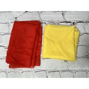 Vintage 1960’s Fashion Neck or Head Scarves in Red and Yellow